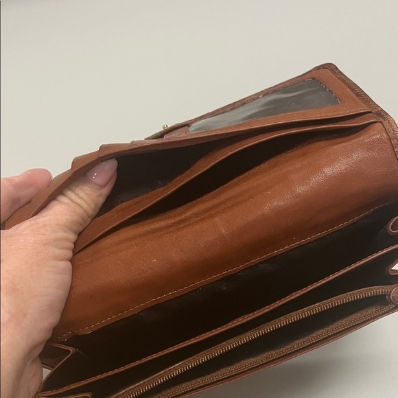 Samsonite Full Grain Stamped Brown Crocodile Wallet & checkbook - Picture 8 of 16